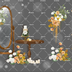 mẫu gương welcome và bàn garyle hoa cam