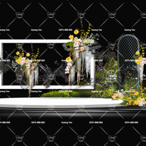 khung checkin phối hoa rêu vàng