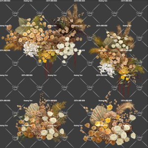 hoa tone màu vintage nâu