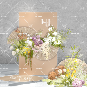 mẫu hoa vàng mix quạt