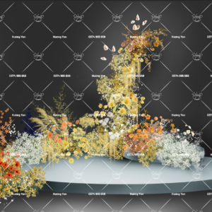 hoa vàng mix phối cảnh sẵn