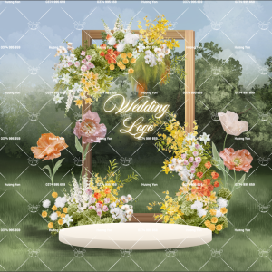 cổng hoa checkin mix hoa vàng