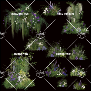 mẫu mix hoa tím nhí
