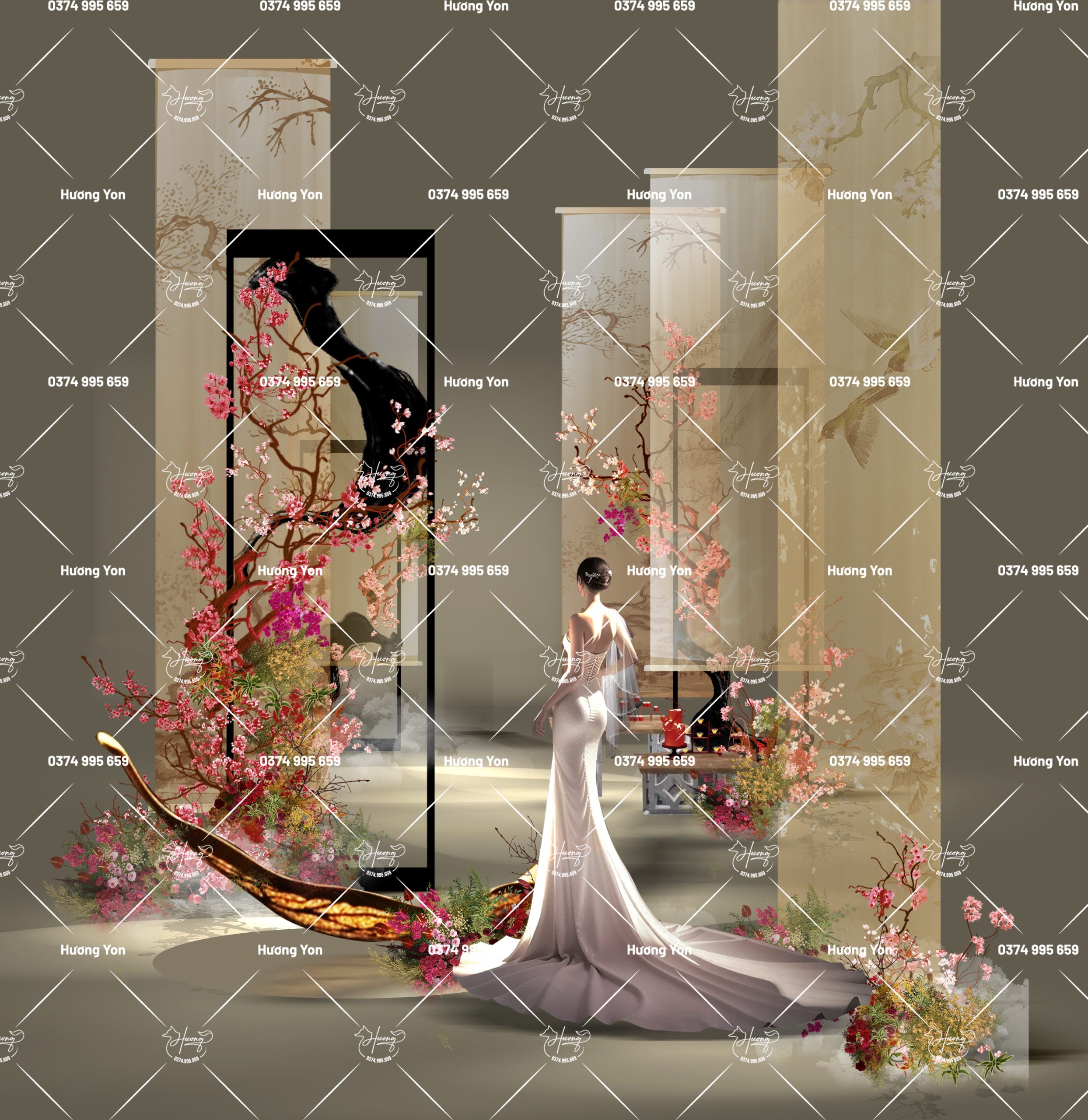 MẪU GIA TIÊN RỦ RÈM CỔ PHONG