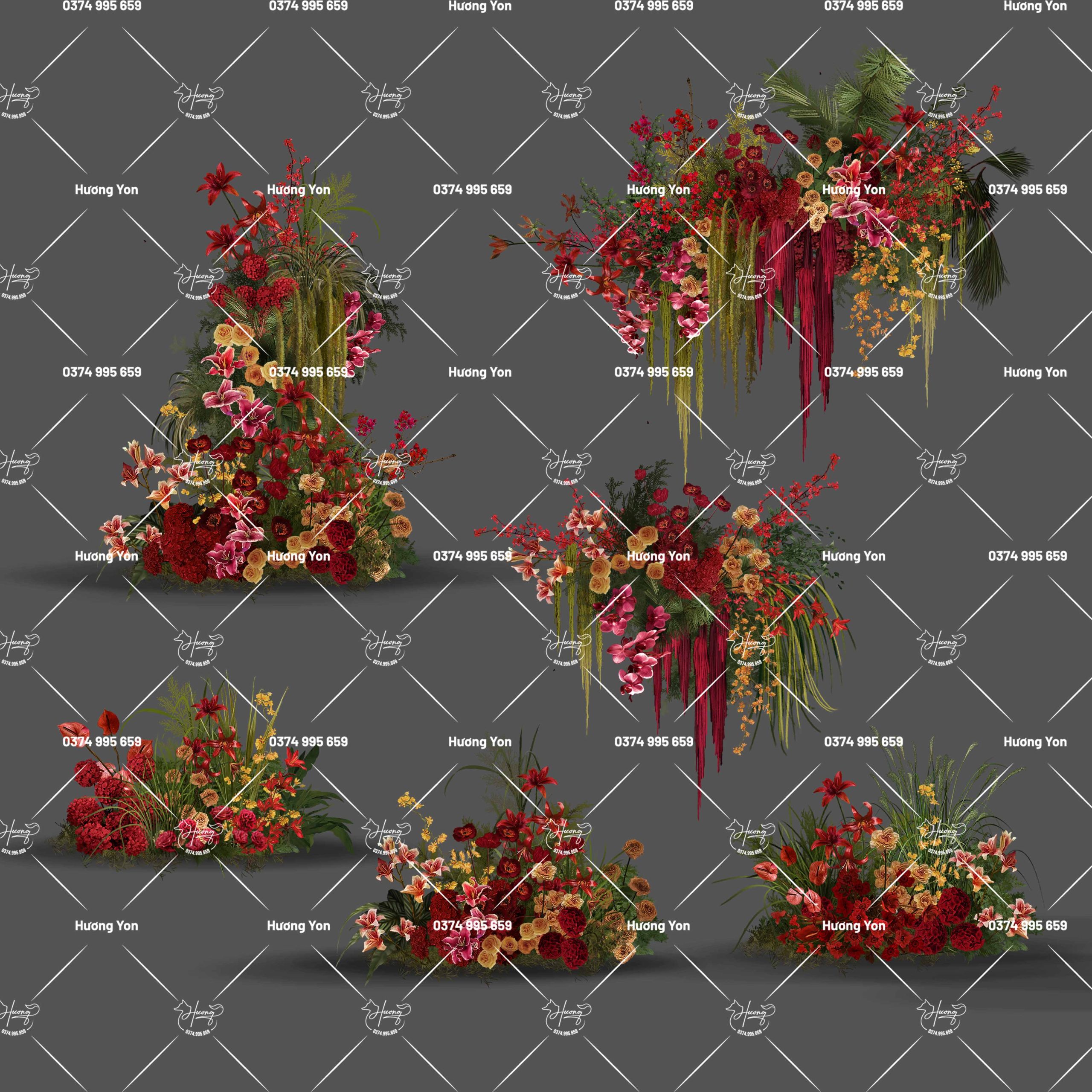HOA MIX TONE MÀU TRUYỀN THỐNG